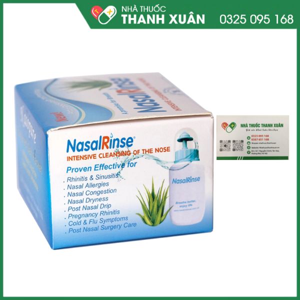 Muối Nasalrinse giúp rửa sạch niêm mạc hốc mũi, loại bỏ dịch tiết, bụi bẩn